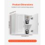 VEVOR 23.6 in Laundry Room Wall Cabinet 2-Tier Kitchen Cupboard with 2 Doors