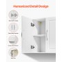 VEVOR Laundry Room Wall Cabinet, 2-Tier Wall Mounted Hanging Cabinet with 2 Doors, Cupboard Organizer with Adjustable Shelf, for Bathroom, Kitchen, Garage, Laundry, 30 x 60 x 60 cm (D x W x H), White