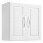 VEVOR Laundry Room Wall Cabinet, 2-Tier Wall Mounted Hanging Cabinet with 2 Doors, Cupboard Organizer with Adjustable Shelf, for Kitchen, Garage, Laundry, 11.8 x 23.6 x 23.6 in (D x W x H), White