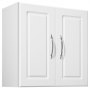 VEVOR Laundry Room Wall Cabinet, 2-Tier Wall Mounted Hanging Cabinet with 2 Doors, Cupboard Organizer with Adjustable Shelf, for Kitchen, Garage, Laundry, 11.8 x 23.6 x 23.6 in (D x W x H), White