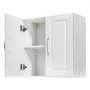 VEVOR Laundry Room Wall Cabinet, 2-Tier Wall Mounted Hanging Cabinet with 2 Doors, Cupboard Organizer with Adjustable Shelf, for Kitchen, Garage, Laundry, 11.8 x 23.6 x 23.6 in (D x W x H), White