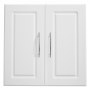 VEVOR Laundry Room Wall Cabinet, 2-Tier Wall Mounted Hanging Cabinet with 2 Doors, Cupboard Organizer with Adjustable Shelf, for Kitchen, Garage, Laundry, 11.8 x 23.6 x 23.6 in (D x W x H), White