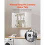 VEVOR Laundry Room Wall Cabinet, 2-Tier Wall Mounted Hanging Cabinet with 2 Doors, Cupboard Organizer with Adjustable Shelf, for Bathroom, Kitchen, Garage, Laundry, 16 x 32 x 24 in (D x W x H), White