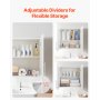 VEVOR Laundry Room Wall Cabinet, 2-Tier Wall Mounted Hanging Cabinet with 2 Doors, Cupboard Organizer with Adjustable Shelf, for Bathroom, Kitchen, Garage, Laundry, 16 x 32 x 24 in (D x W x H), White