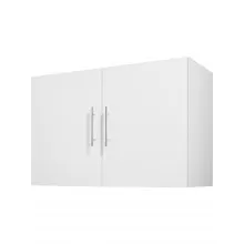 VEVOR Laundry Room Wall Cabinet, 2-Tier Wall Mounted Hanging Cabinet with 2 Doors, Cupboard Organizer with Adjustable Shelf, for Bathroom, Kitchen, Garage, Laundry, 16 x 36 x 24 in (D x W x H), White