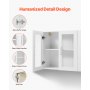 VEVOR Laundry Room Wall Cabinet, 2-Tier Wall Mounted Cabinet with 4 Doors, Cupboard Organizer with Adjustable Shelf, for Kitchen, Garage, Laundry, Set of 2, Each 12 x 24 x 24 in (D x W x H), White