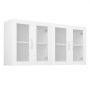 VEVOR Laundry Room Wall Cabinet, 2-Tier Wall Mounted Cabinet with 4 Doors, Cupboard Organizer with Adjustable Shelf, for Kitchen, Garage, Laundry, Set of 2, Each 12 x 24 x 24 in (D x W x H), White