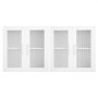 VEVOR Laundry Room Wall Cabinet, 2-Tier Wall Mounted Cabinet with 4 Doors, Cupboard Organizer with Adjustable Shelf, for Kitchen, Garage, Laundry, Set of 2, Each 12 x 24 x 24 in (D x W x H), White
