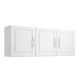 VEVOR Armario de pared para lavandería, armario colgante de 2 niveles con 3 puertas, organizador de armario con estante ajustable, para cocina, garaje, lavandería, 32 x 137 x 52 cm (profundidad x ancho x alto), blanco