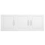 VEVOR Armario de pared para lavandería, armario colgante de 2 niveles con 3 puertas, organizador de armario con estante ajustable, para cocina, garaje, lavandería, 32 x 137 x 52 cm (profundidad x ancho x alto), blanco