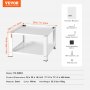 VEVOR Laundry Pedestal with Storage Shelf, 711Lx711Wx406H mm, Washer And Dryer Base Stand Platform Universal Fit 299kg Capacity, Heavy Duty Steel Multi-Functional Base for Washing Machine