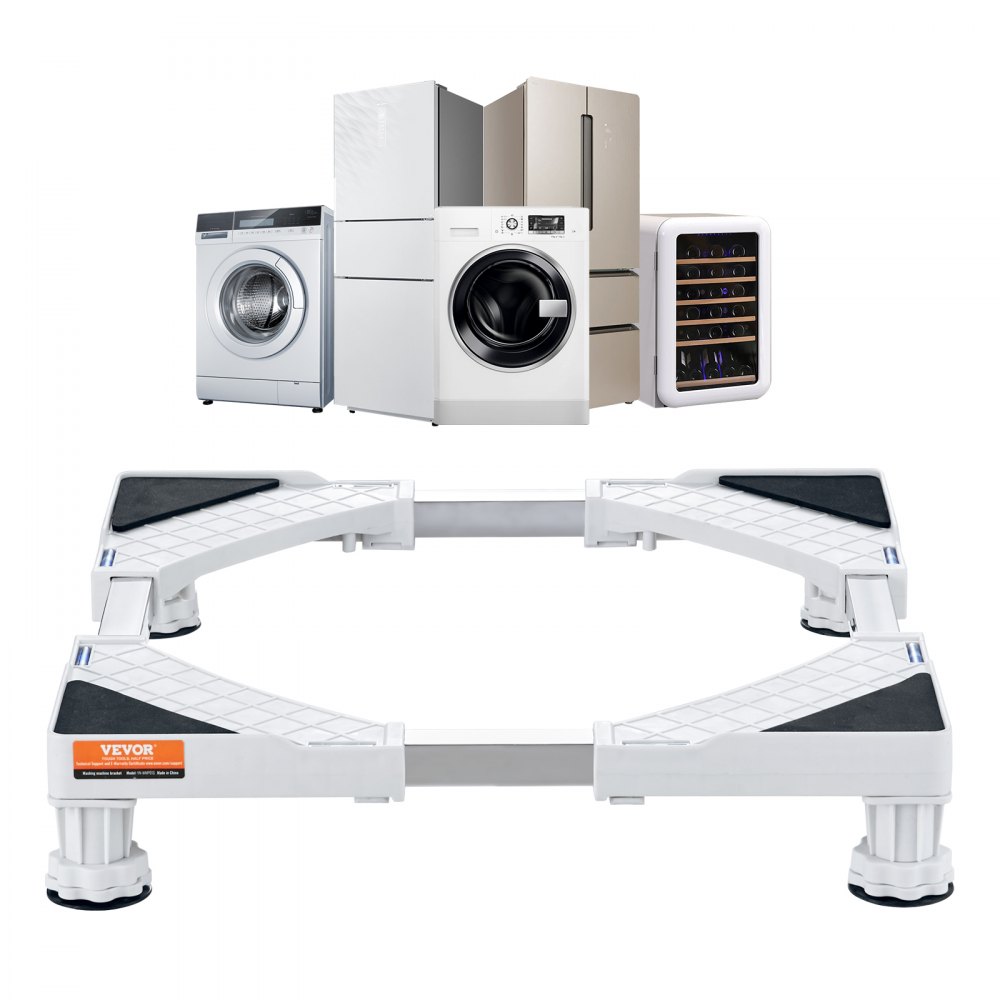 VEVOR Mini Fridge Stand Universal Laundry Pedestal, Adjustable with 4 Strong Feet, Washing Machine Base Multi-Functional for Washer And Dryer, 381-615mm Wide Expandable