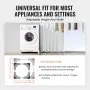 VEVOR Mini Fridge Stand Universal Laundry Pedestal, Adjustable with 4 Strong Feet, Washing Machine Base Multi-Functional for Washer And Dryer, 381-615mm Wide Expandable