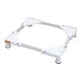 VEVOR mini fridge stand with adjustable white platform and steel supports.