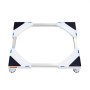 VEVOR mini fridge stand with adjustable white frame, anti-slip pads, and caster wheels.