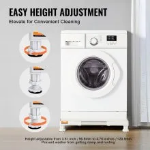 VEVOR Mini Fridge Stand Universal Laundry Pedestal, Adjustable Refrigerator Stand with 4 Strong Feet, Washing Machine Multi-Functional Base for Washer And Dryer, 414-691mm Wide Expandable