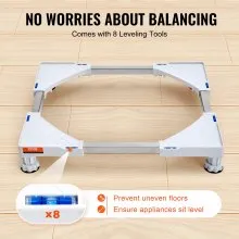 VEVOR Mini Fridge Stand Universal Laundry Pedestal, Adjustable Refrigerator Stand with 4 Strong Feet, Washing Machine Multi-Functional Base for Washer And Dryer, 414-691mm Wide Expandable