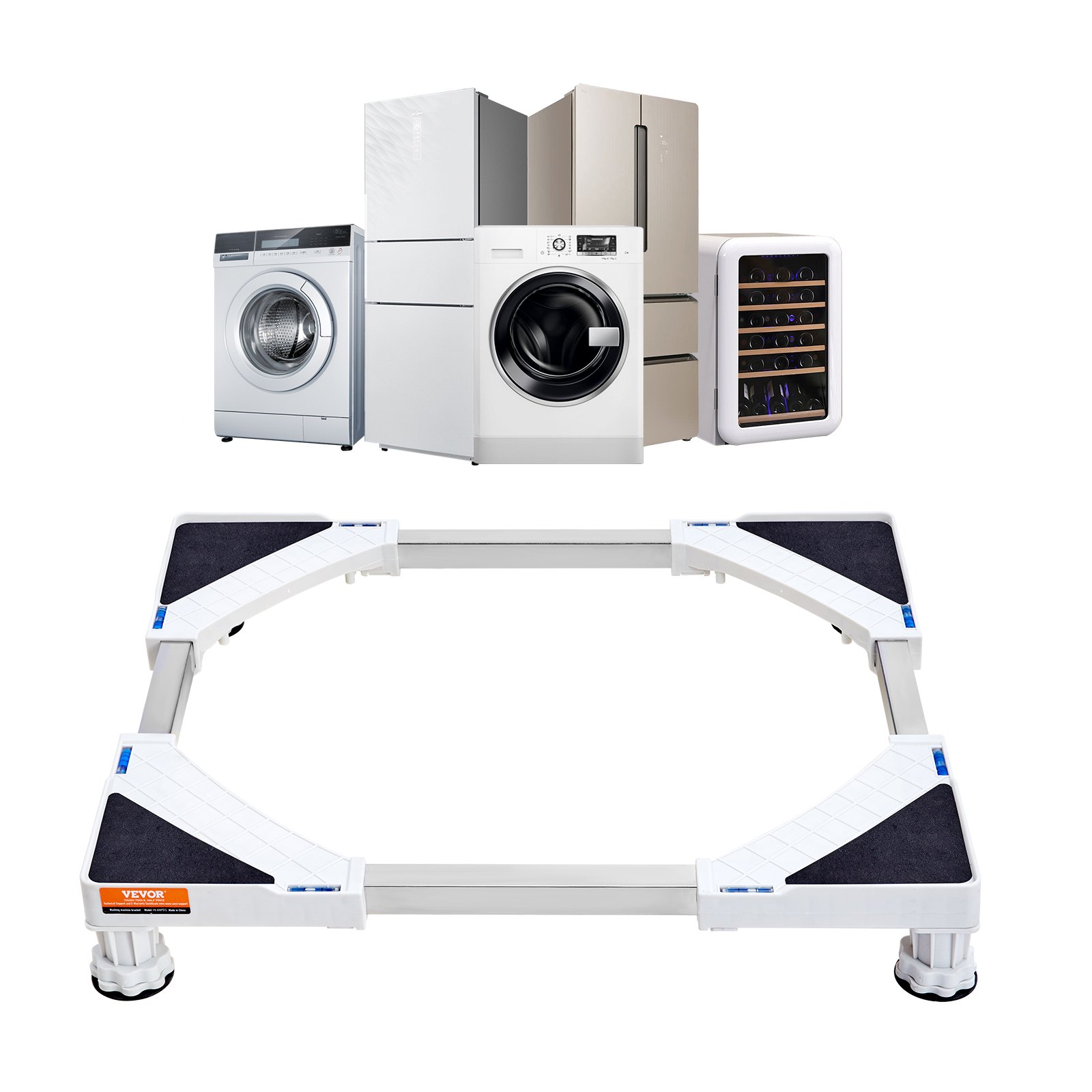 VEVOR mini fridge stand with washing machines and refrigerators. adjustable base for appliances.
