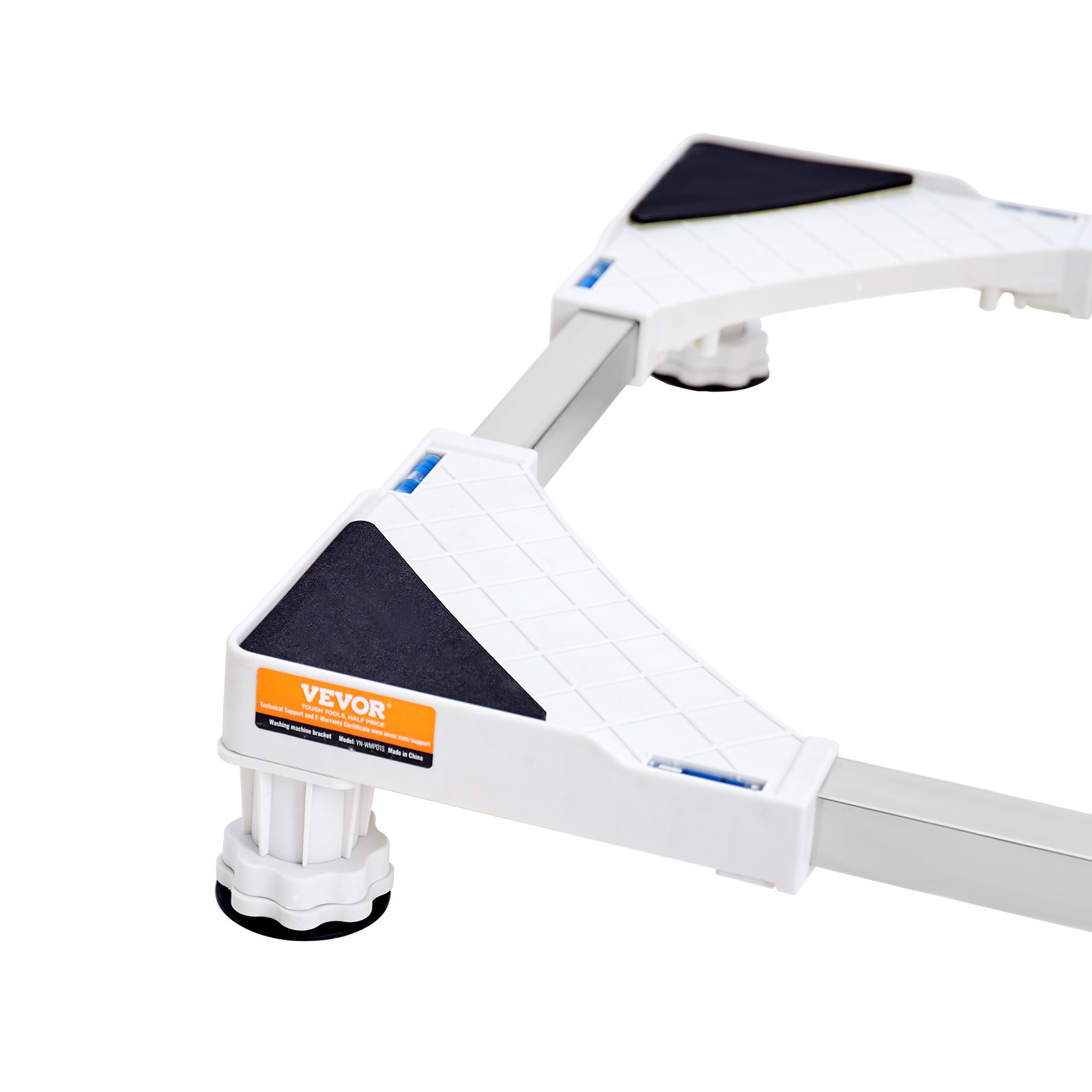 VEVOR mini fridge stand with adjustable base, sturdy legs, and non-slip corner pads.