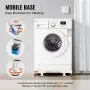 VEVOR Mini Fridge Stand Universal Laundry Pedestal, Adjustable Refrigerator Stand with Smooth Casters, Washing Machine Multi-Functional Base for Washer And Dryer, 414-691mm Wide Expandable