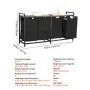 VEVOR 4 Section Laundry Sorter, Large Laundry Hamper with Metal Frame and Wooden Tabletop, Freestanding Storage Organizer Baskets with Pull-Out 600D Oxford Cloth Bags for Dirty Clothes, Bathroom
