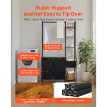 VEVOR 3-Tier Laundry Sorter with Rack Tall Laundry Hamper with Shelves 2 Section