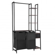 VEVOR 3-Tier Laundry Sorter with Rack Tall Laundry Hamper with Shelves 2 Section