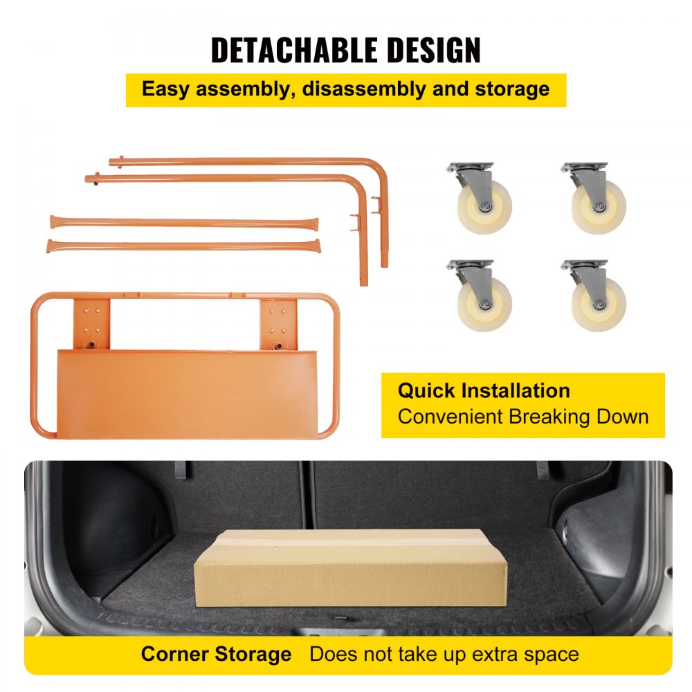 VEVOR Hand Truck Trolley Drywall Cart 1360KG Weight Capacity Drywall Cart Dolly