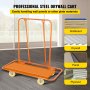 orange VEVOR drywall cart for handling wallboard, drywall, panel, and plywood.