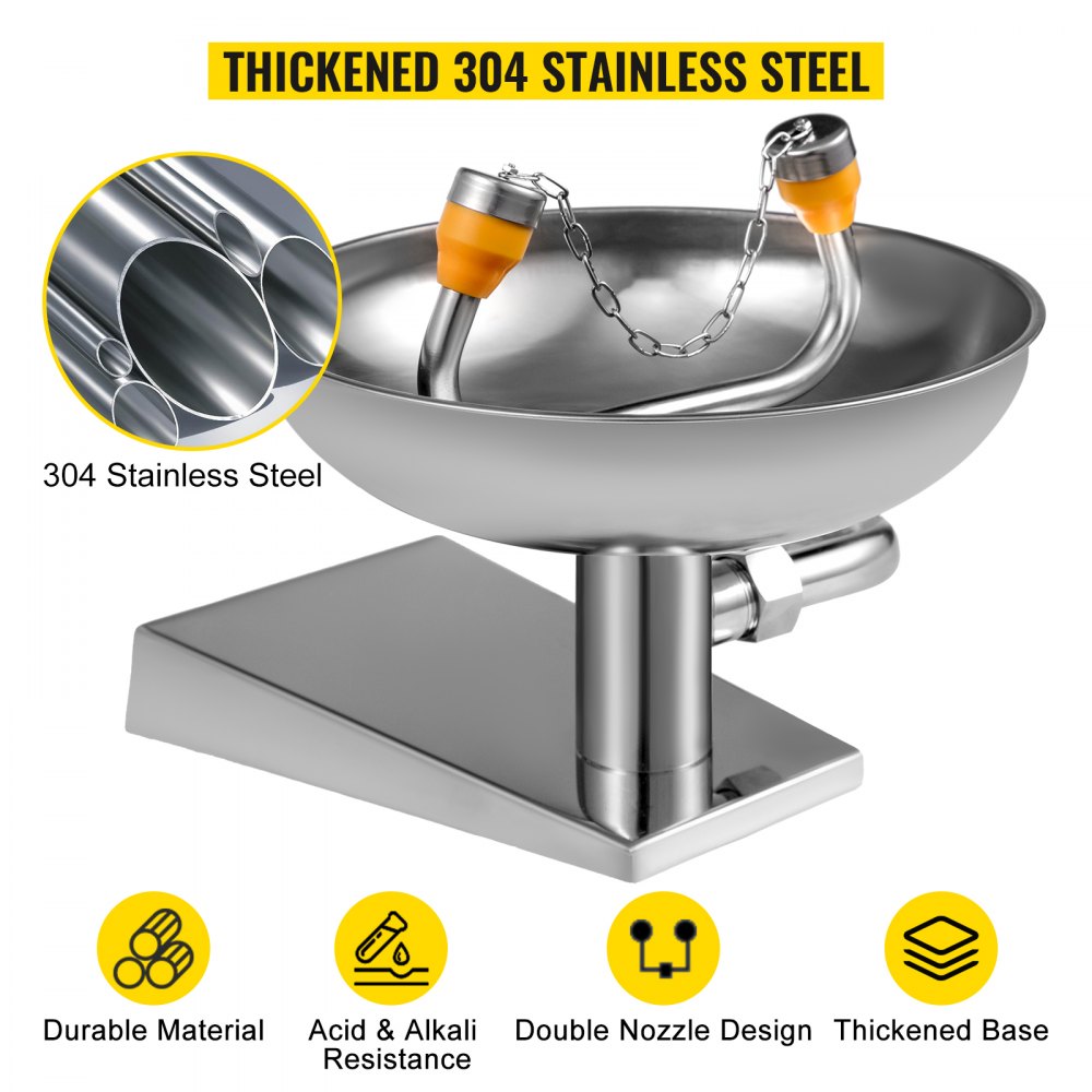 Emergency Eyewash Eye Wash Safety Wall Mounted Emergency Shower Stainless Steel