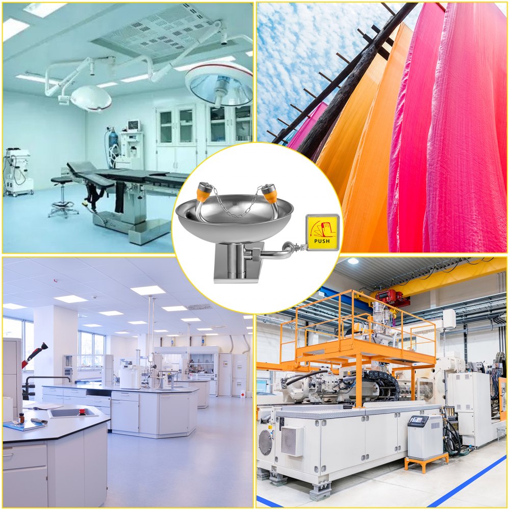 Emergency Eyewash Eye Wash Safety Wall Mounted Emergency Shower Stainless Steel