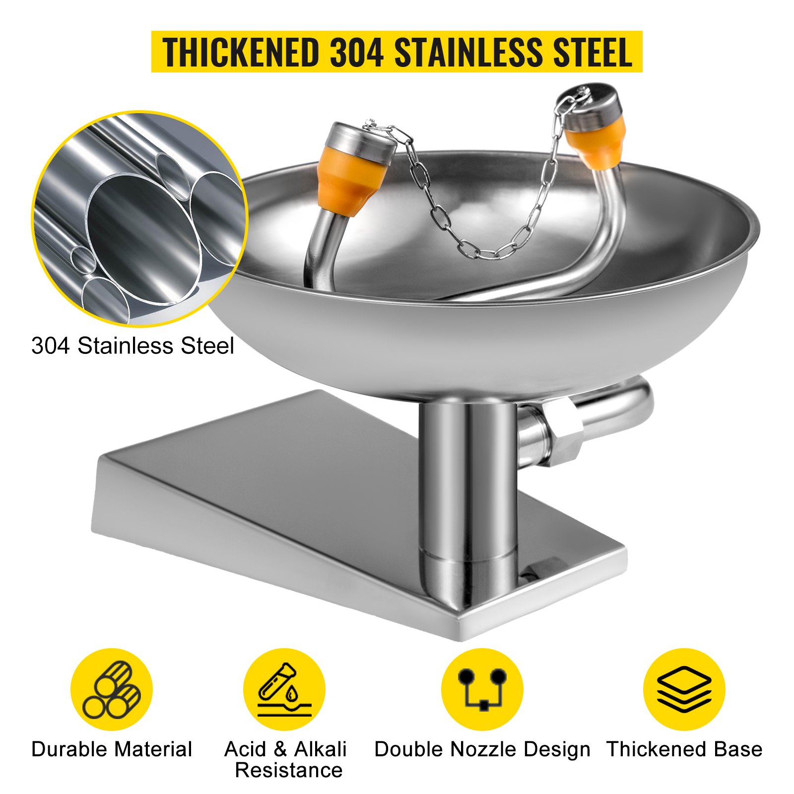 Emergency Eyewash Eye Wash Safety Wall Mounted Emergency Shower Stainless Steel