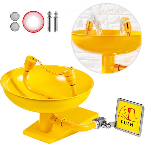 Emergency Eyewash Eye Wash Station Wall Mounted Emergency Shower ABS Coating