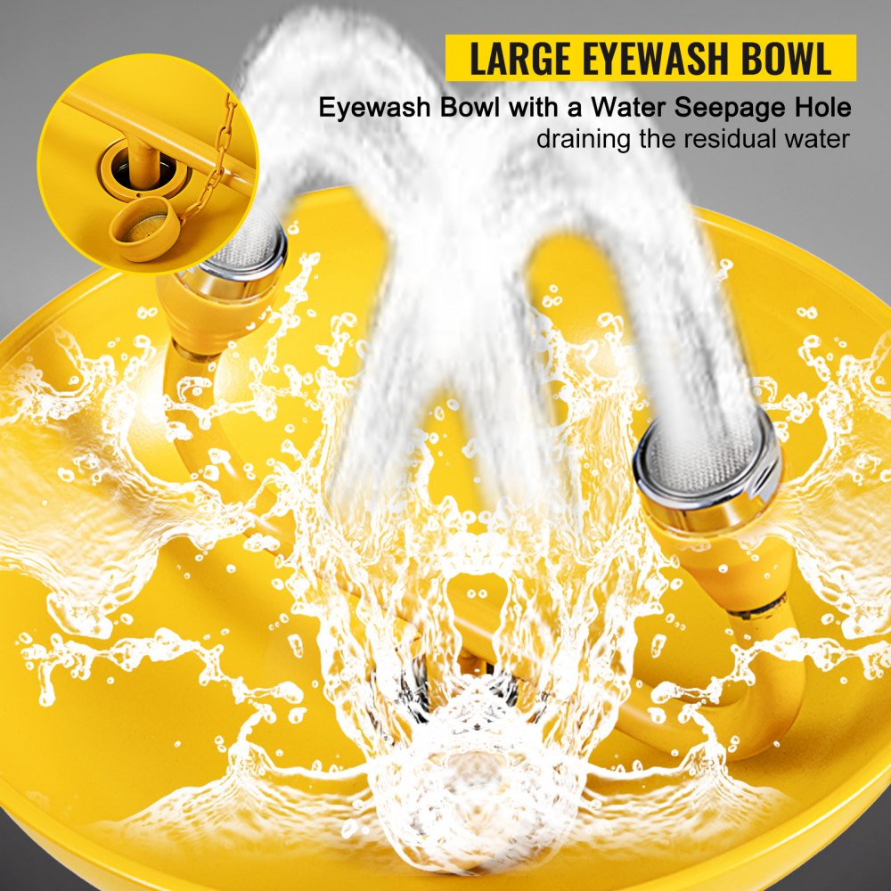 Emergency Eyewash Eye Wash Station Wall Mounted Emergency Shower ABS Coating