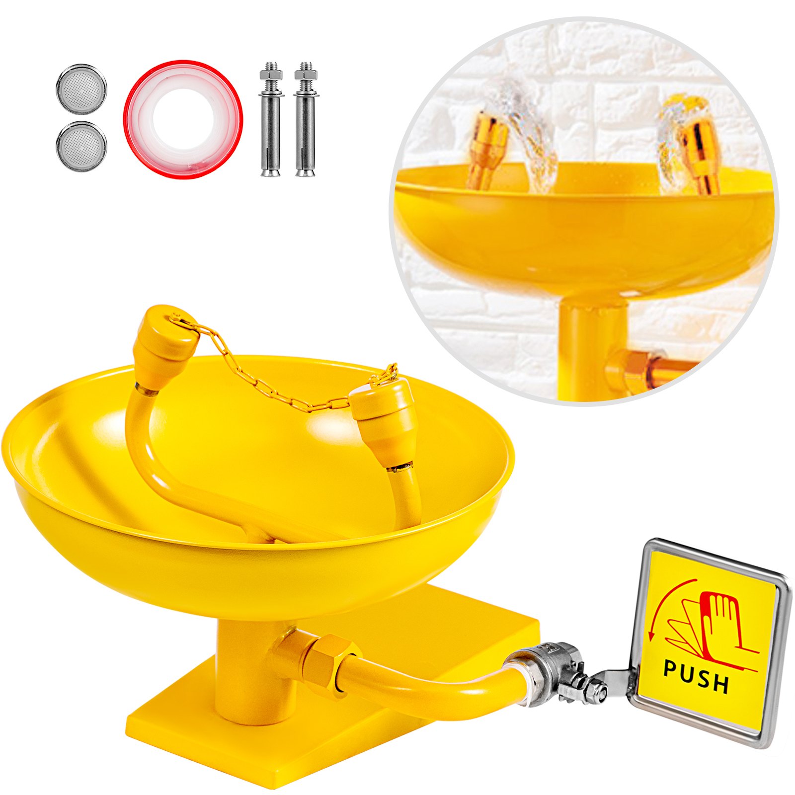 Emergency Eyewash Eye Wash Station Wall Mounted Emergency Shower ABS Coating