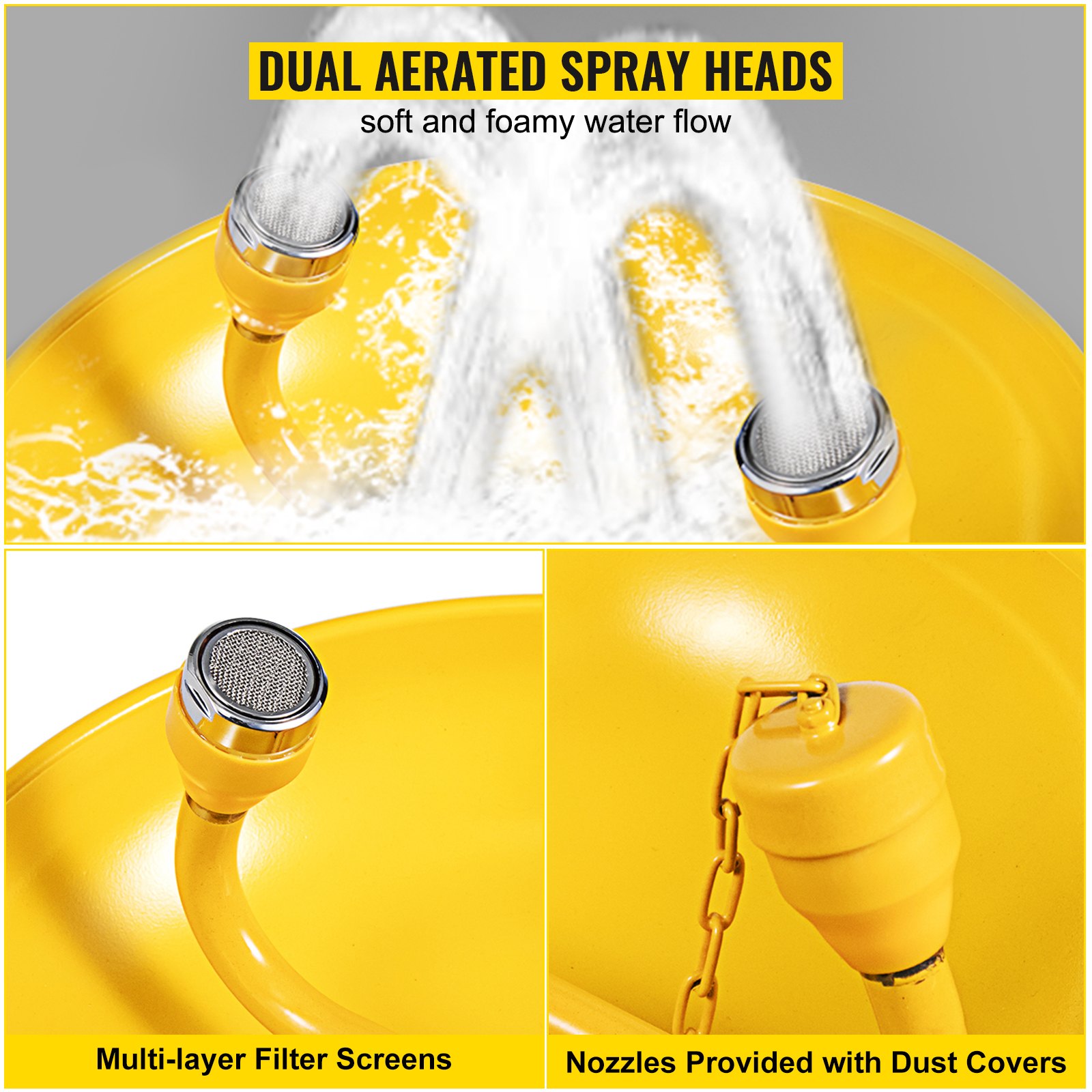 Emergency Eyewash Eye Wash Station Wall Mounted Emergency Shower ABS Coating