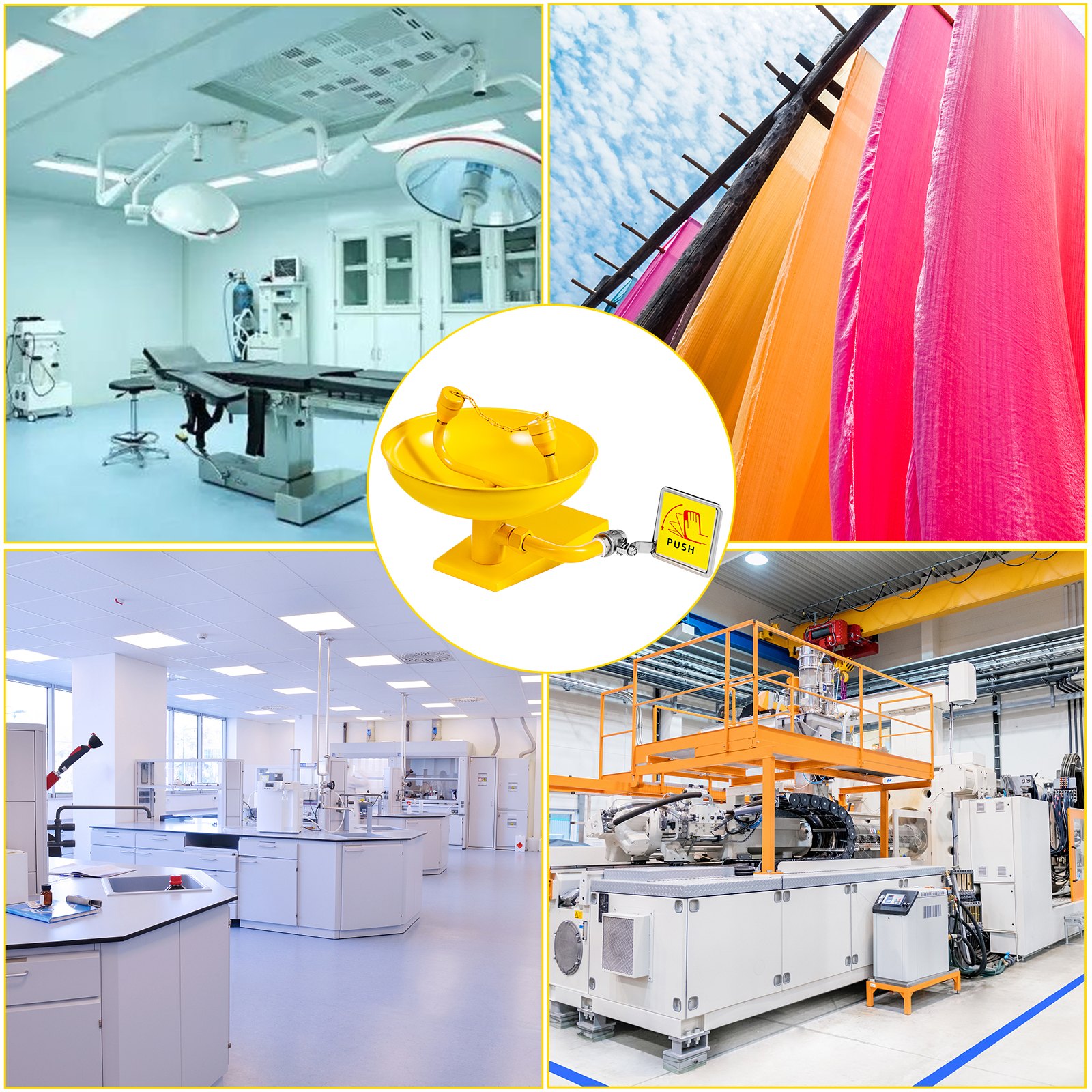 Emergency Eyewash Eye Wash Station Wall Mounted Emergency Shower ABS Coating