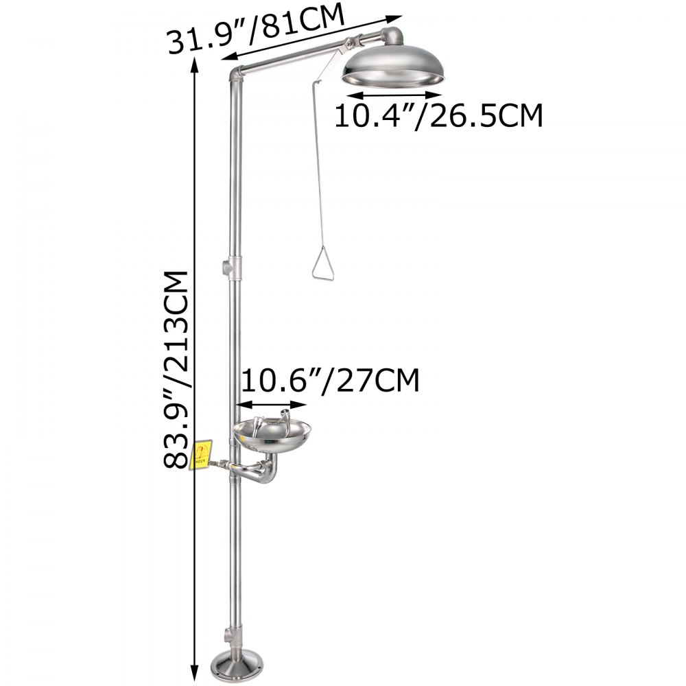 Emergency Eyewash Eye Wash Station Safety Combination Shower Stainless Steel