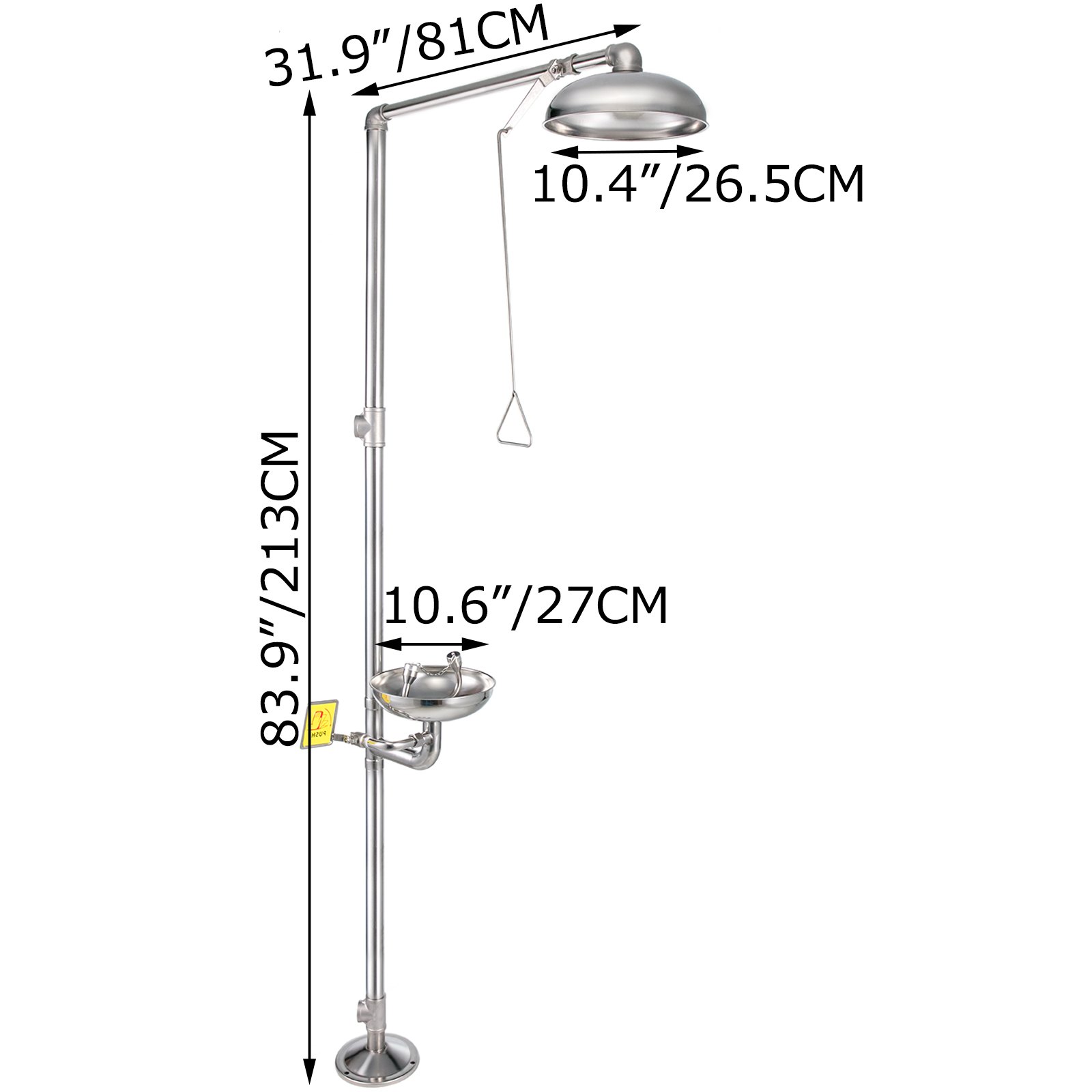 Emergency Eyewash Eye Wash Station Safety Combination Shower Stainless Steel