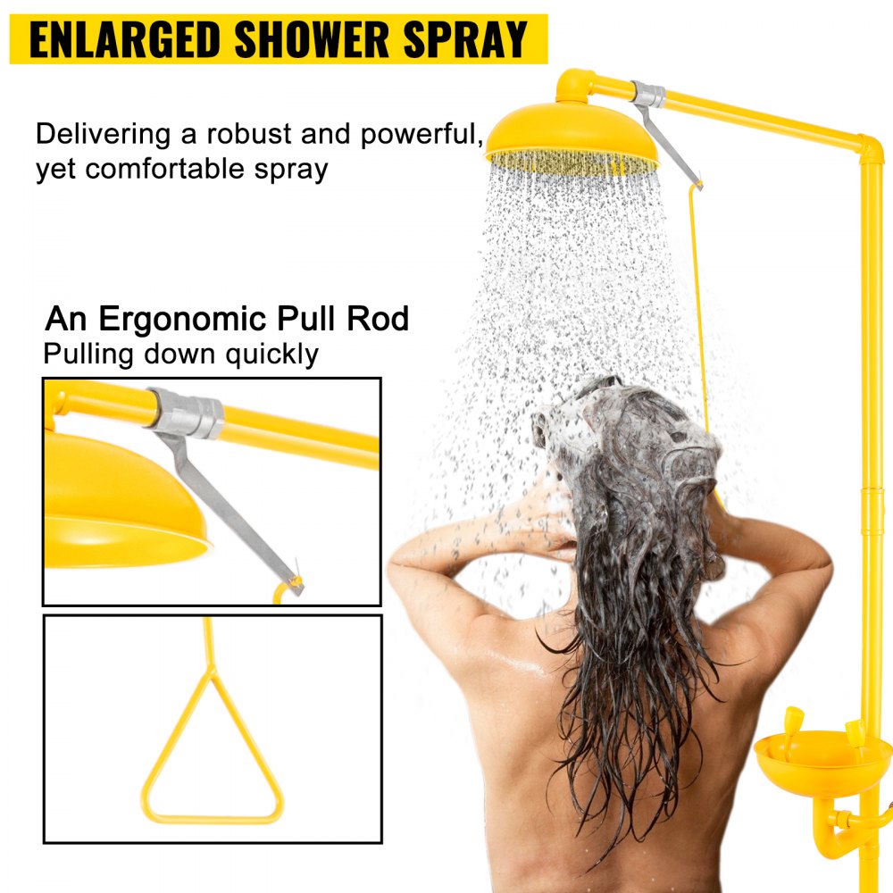 VEVOR Emergency Eyewash Safety Combination Emergency Shower Stainless with ABS