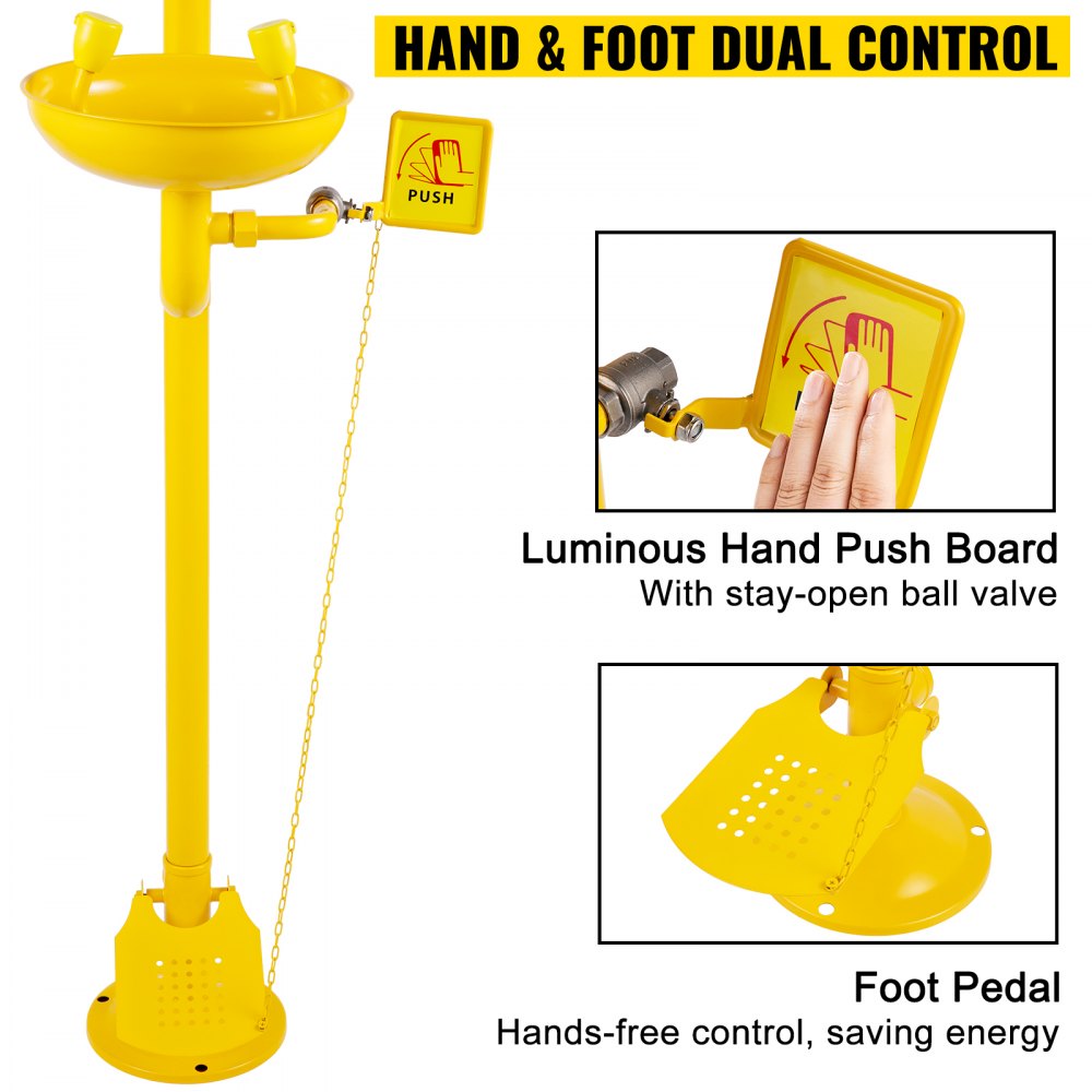 VEVOR Emergency Eyewash Safety Combination Emergency Shower Stainless with ABS