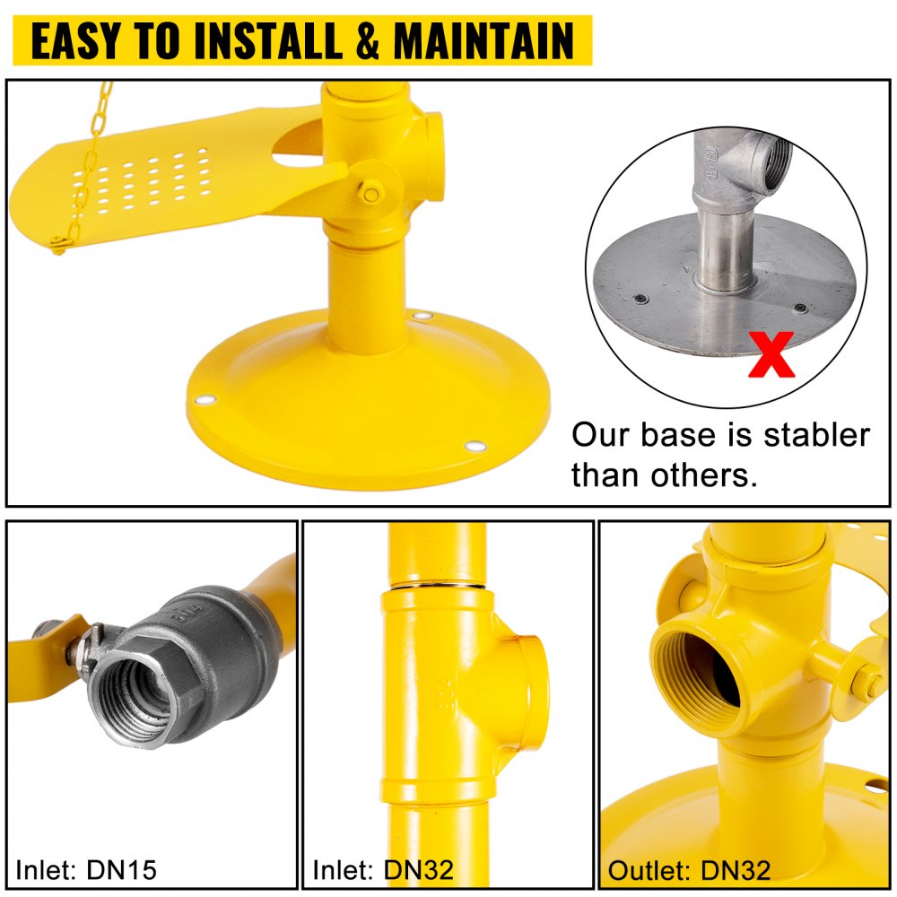 VEVOR Emergency Eyewash Safety Combination Emergency Shower Stainless with ABS