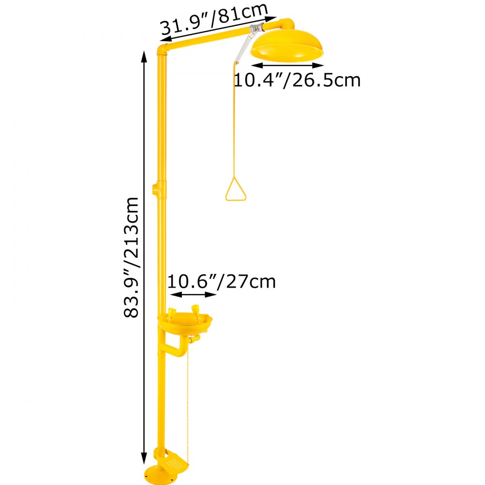 VEVOR Emergency Eyewash Safety Combination Emergency Shower Stainless with ABS
