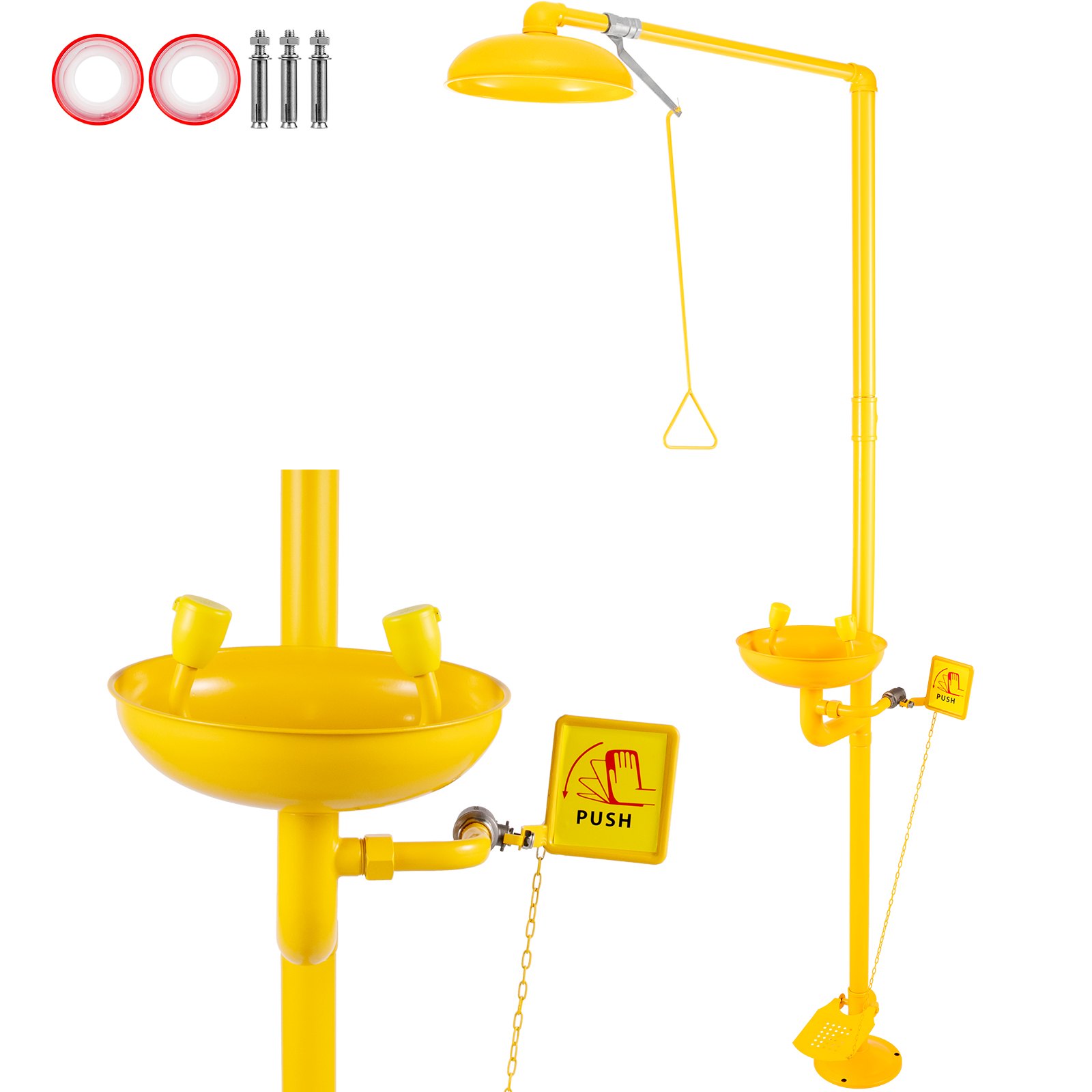 VEVOR Emergency Eyewash Safety Combination Emergency Shower Stainless with ABS