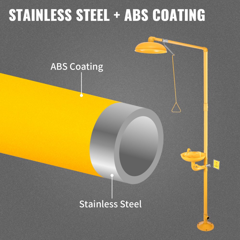 VEVOR Faucet Eye Wash Aerated Spray 304 Stainless Steel Emergency Eye Wash Station Combination 12L/min Eye Wash Safety with Large Eye Wash Bowl for Emergency Cleaning