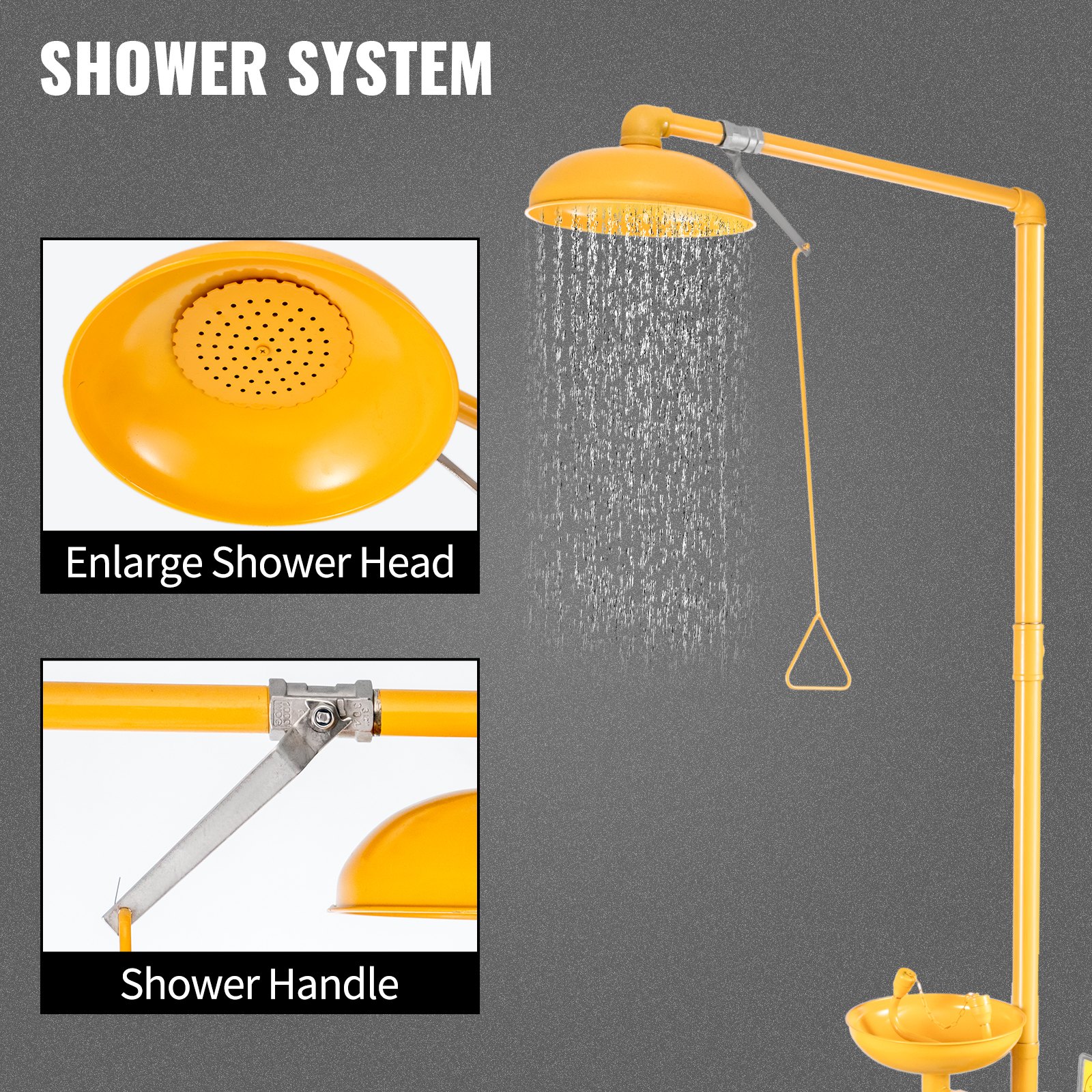 VEVOR Faucet Eye Wash Aerated Spray 304 Stainless Steel Emergency Eye Wash Station Combination 12L/min Eye Wash Safety with Large Eye Wash Bowl for Emergency Cleaning