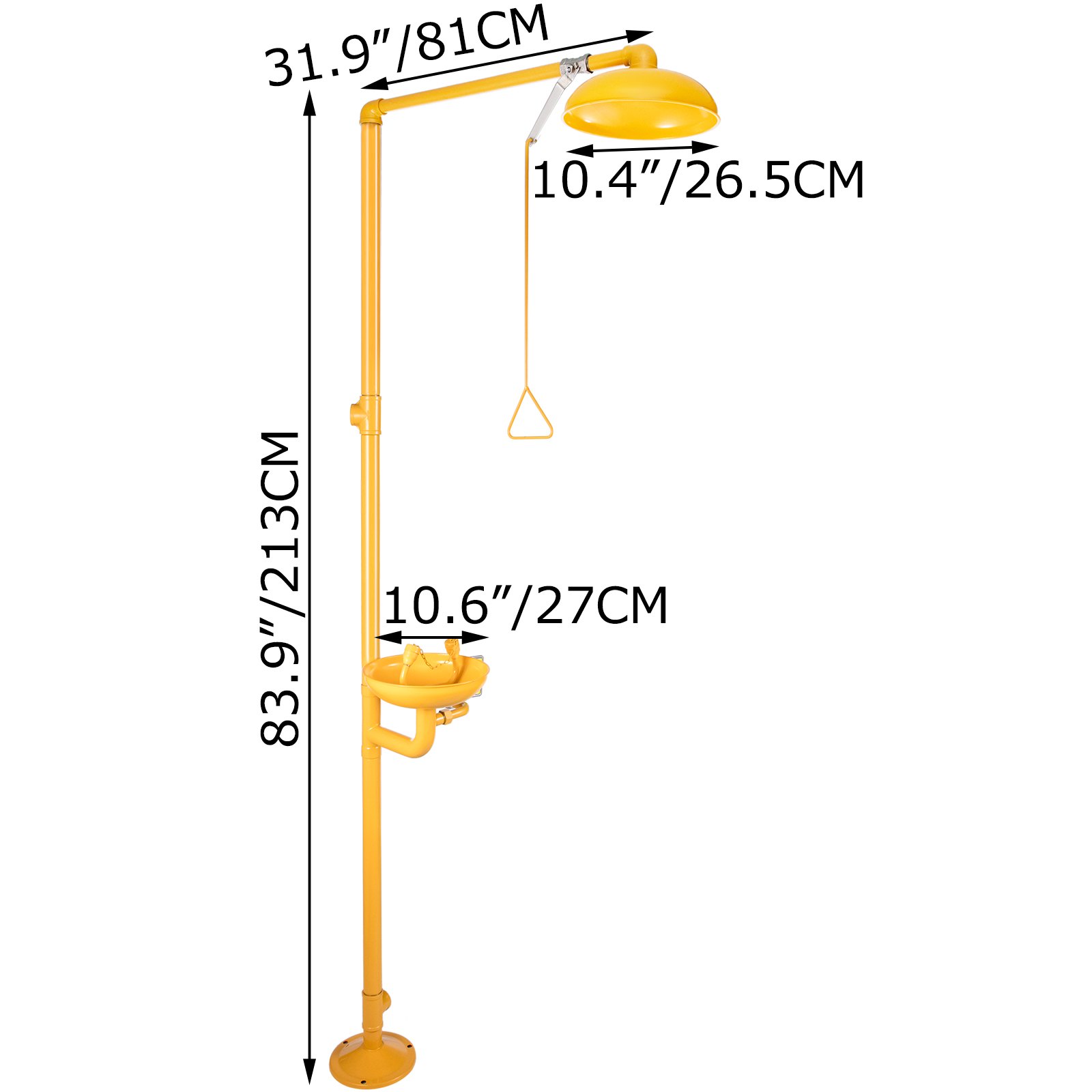 VEVOR Faucet Eye Wash Aerated Spray 304 Stainless Steel Emergency Eye Wash Station Combination 12L/min Eye Wash Safety with Large Eye Wash Bowl for Emergency Cleaning
