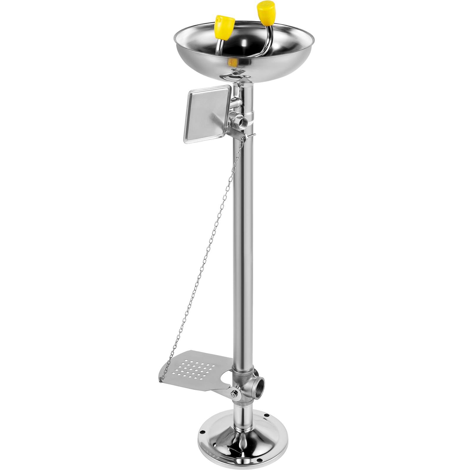 VEVOR Emergency Eyewash Faucet Eye Wash Station Pedestal Mounted Type 304, Pedal