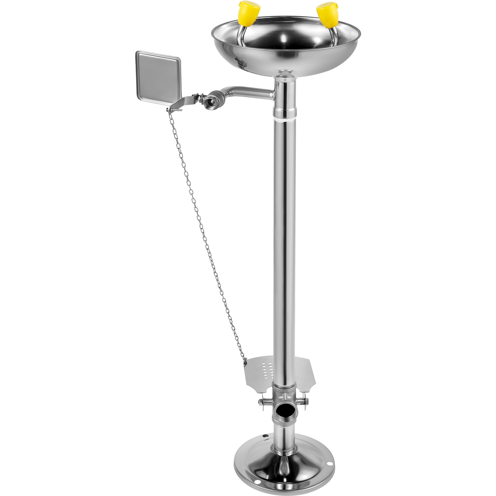 VEVOR Emergency Eyewash Faucet Eye Wash Station Pedestal Mounted Type 304, Pedal