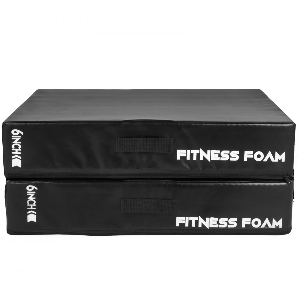 VEVOR Barbell Crash Cushion Pads 6 inch, Weightlifting Protector Falling Pads, Balanced Cushions, Black Cushioned Foam Mat,for Weightlifting Training，One Pair